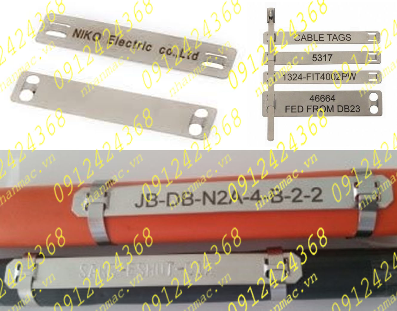 AIM20-Tem inox  ăn mòn làm nhãn mác tag name plate thông số máy móc thiết bị  hệ thông cáp ngầm