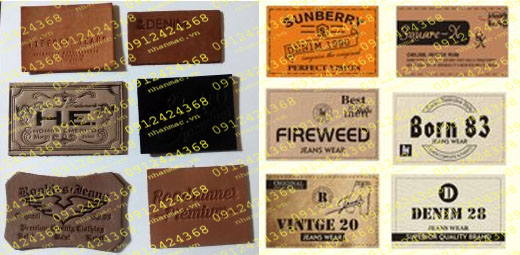 DA23-Tem da làm nhãn mác Logo thời trang quần áo ba lô túi xách được làm từ da PU nhầm lẫn với da thật