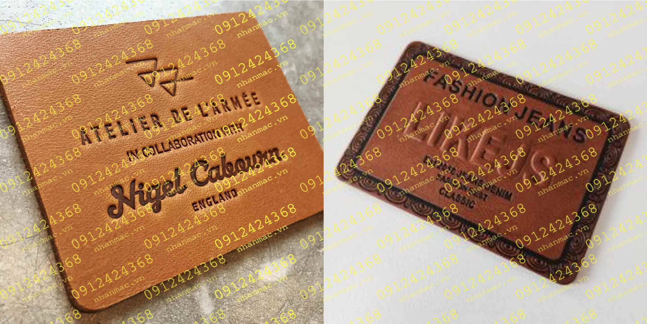 DA27-Tem da làm nhãn mác Logo thời trang quần áo ba lô túi xách được làm từ da  Microfiber tiện lợi  quá trình VS