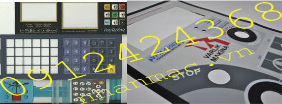 DM14- Decal miếng dán mặt bàn phím bộ điều khiển máy CNC công nghiệp được sử dụng làm phím bấm mềm bộ trung tâm điều khiển  trong lĩnh vực Máy  nông nghiệp