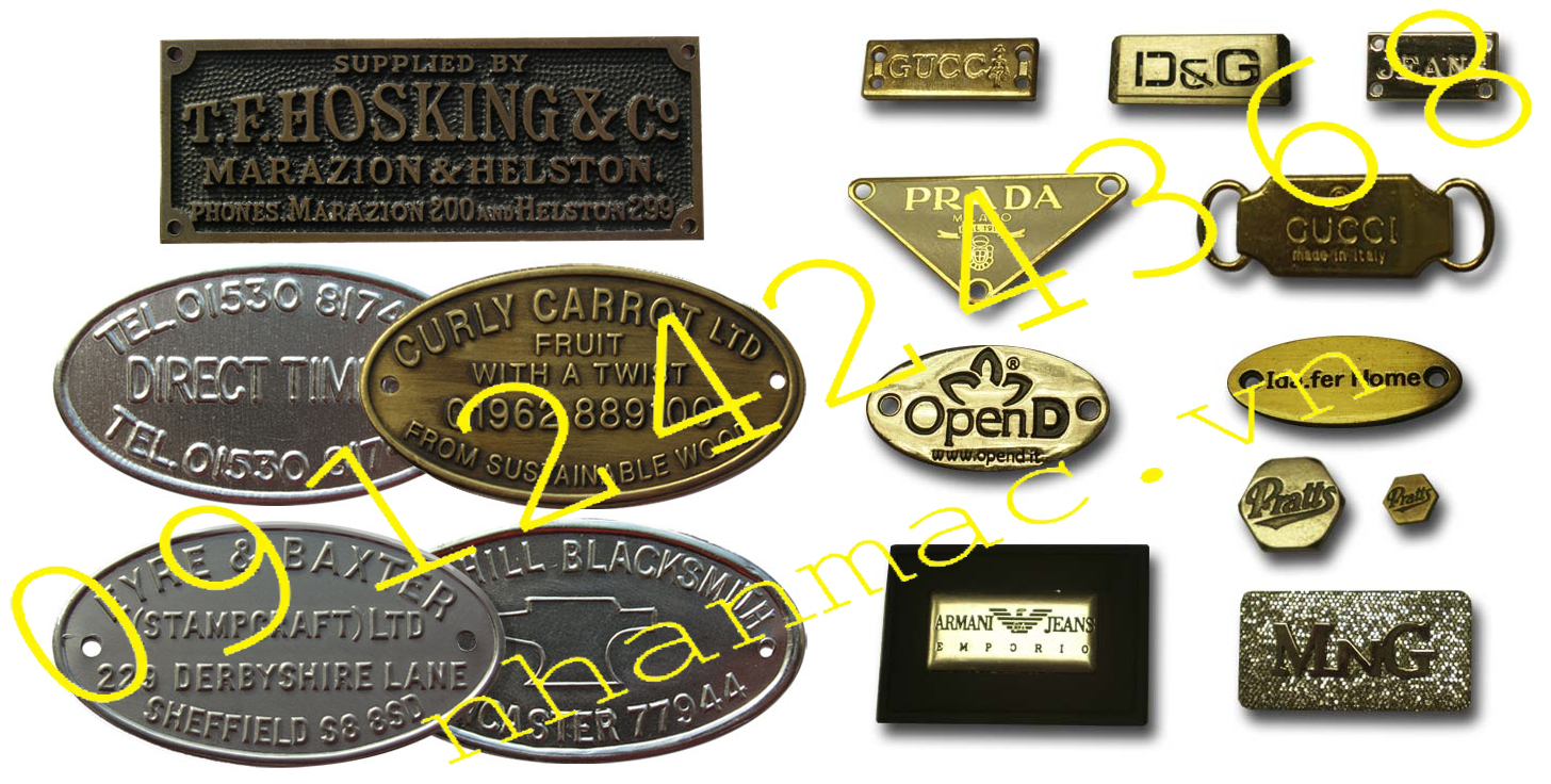 Tem nhãn mác nhôm kim loại  dập nổi