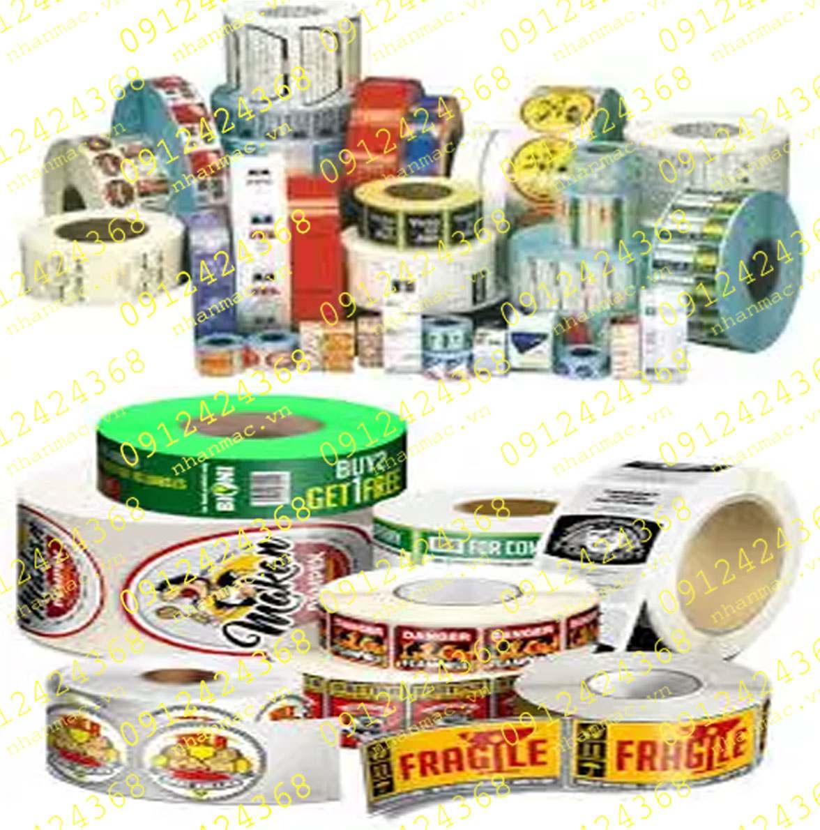 LNC11- Labels tem nhãn mác in cuộn làm từ chất liệu Decal nhựa có tuổi thọ KD