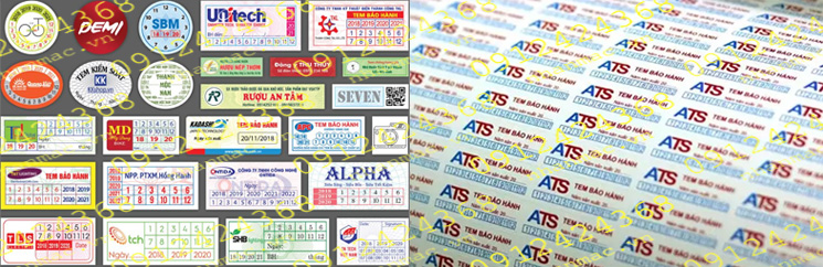 LTN10- Labels nhãn dán tem nhựa - mác giấy in trên vật liệu Decal vỡ làm TNP