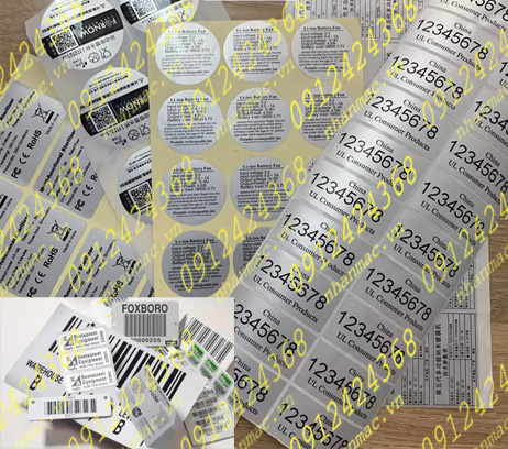 LTN16- Labels nhãn dán tem nhựa - mác giấy in trên vật liệu Decal nhựa xi bạc