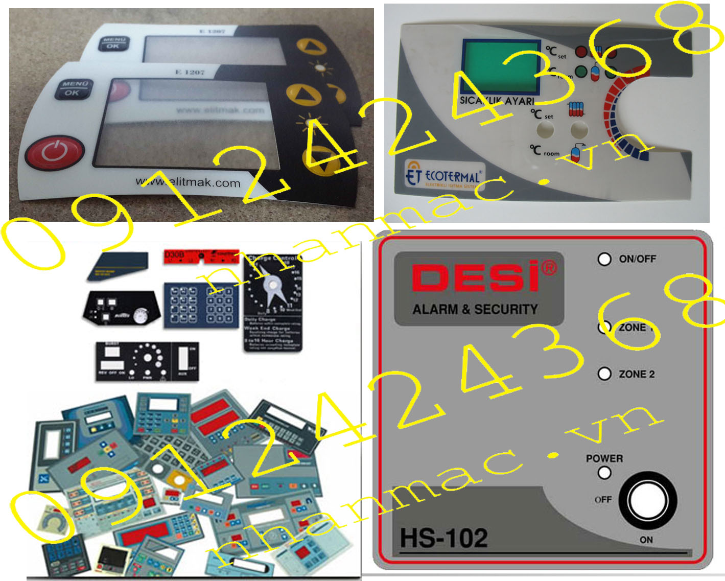 M5-Phím bấm màng nhựa - tem nhãn mác decal mặt PET  có ND đa dạng