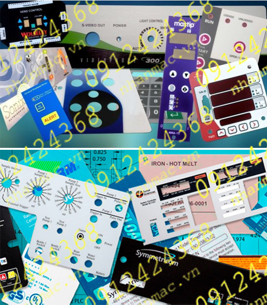 ND19- Tem nhãn mác Decal nhựa nút nhấn nổi làm miếng dán bàn phím bảng điều khiển được sử dụng làm phím bấm trong quân sự