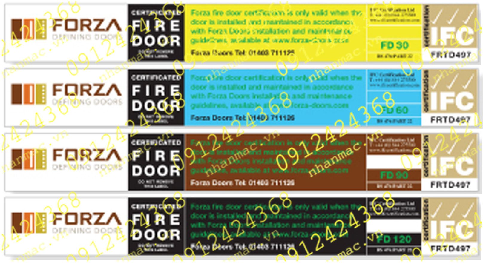 TCTH18- Tem nhãn mác cửa cuốn cửa kính- thủy lực- nhôm hệ bằng chất liệu nhựa cho ta GT rẻ