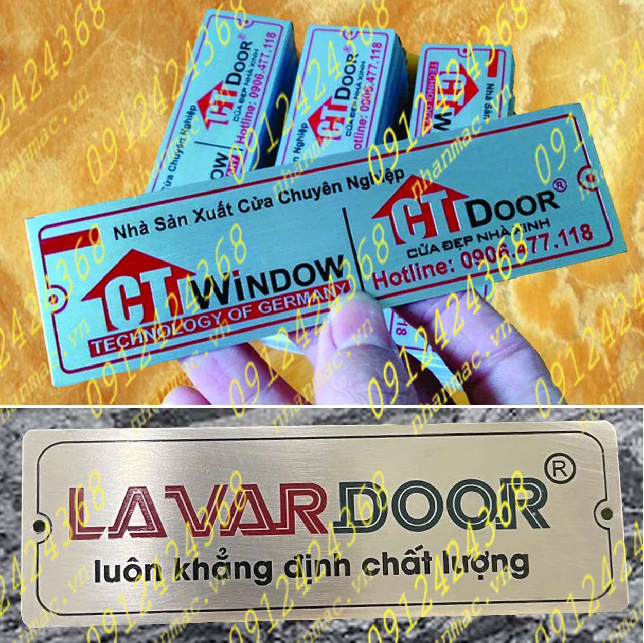 TCTH23- Tem nhãn mác cửa cuốn cửa kính- thủy lực- nhôm hệ bằng nhôm ăn mòn tăng độ bền vững