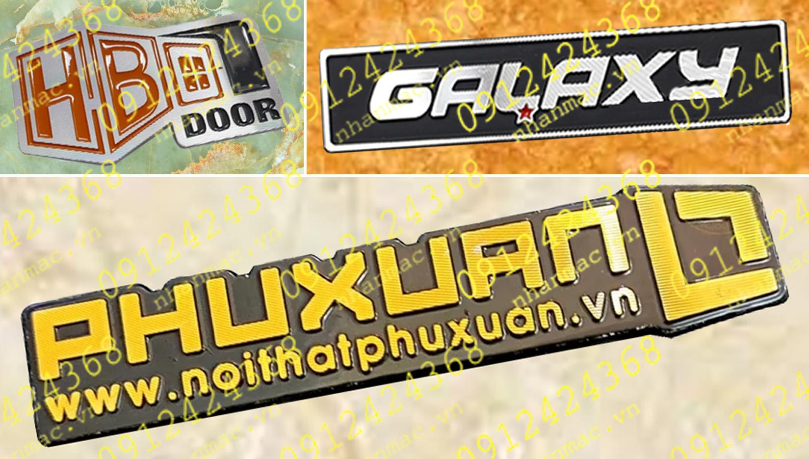 TCTH24- Tem nhãn mác cửa cuốn cửa kính- thủy lực- nhôm hệ bằng nhôm dập nổi đánh xước