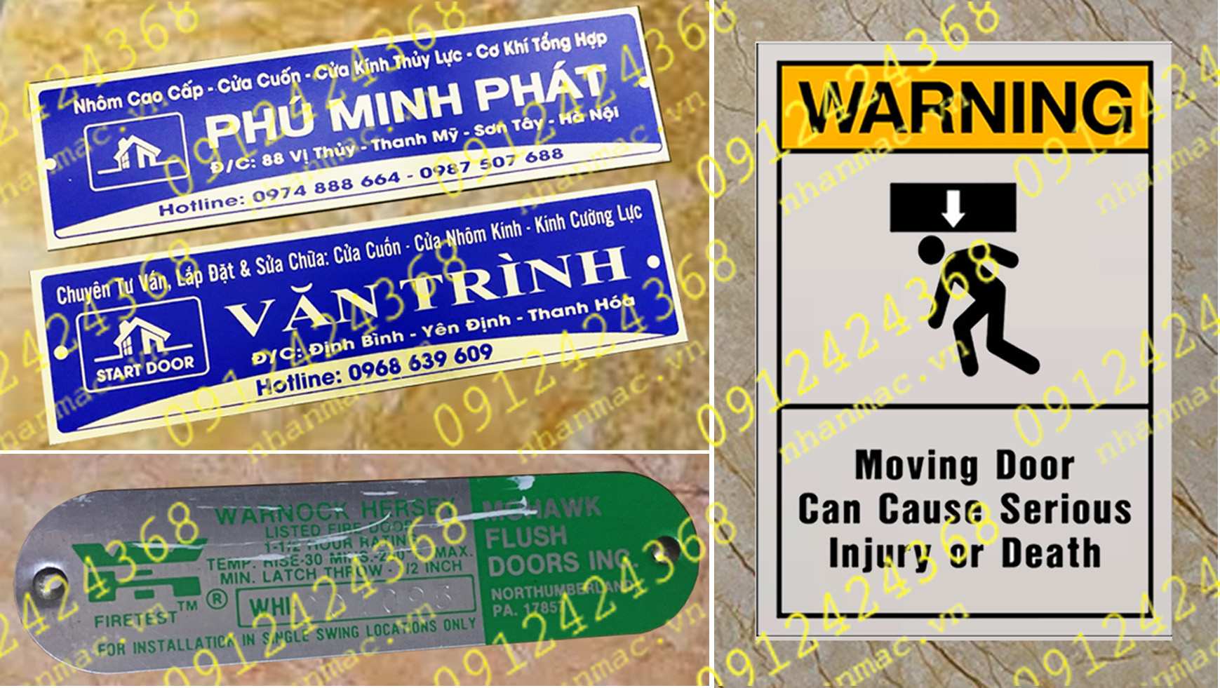 TCTH25- Tem nhãn mác cửa cuốn cửa kính- thủy lực- nhôm hệ được phân loại theo mục đích sử dụng