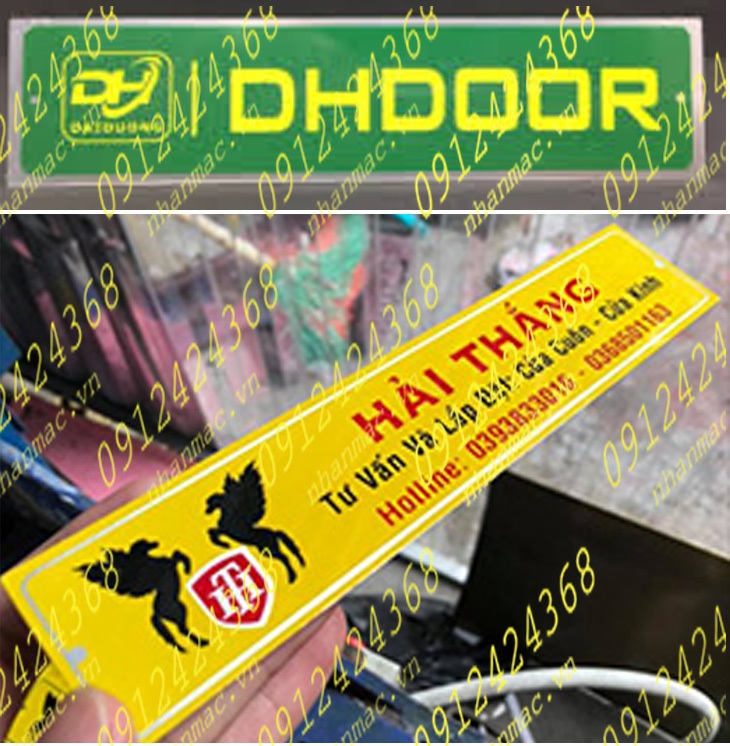 TCTH6- Tem nhãn mác cửa cuốn cửa kính- thủy lực- nhôm hệ với thiết kế rõ ràng bắt mắt