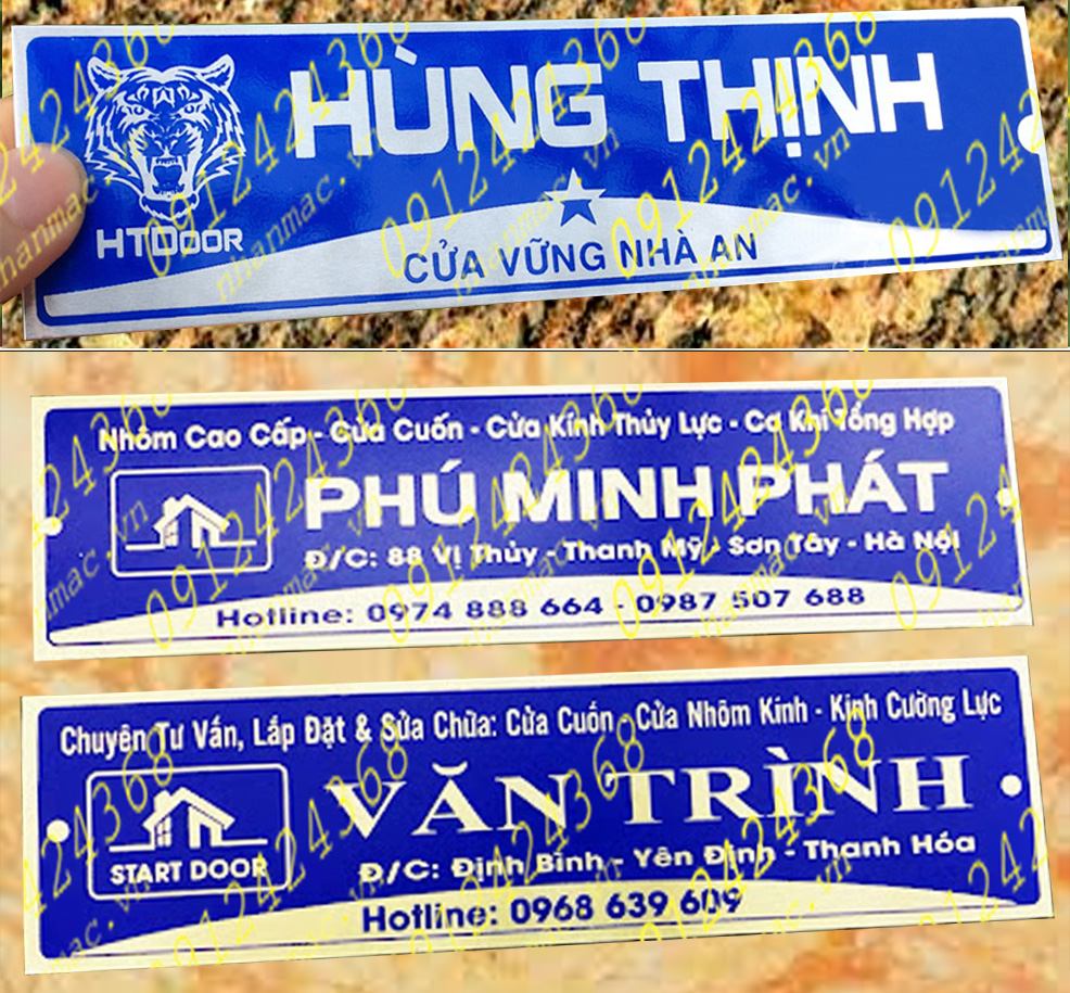 TCTH7- Tem nhãn mác cửa cuốn cửa kính- thủy lực- nhôm hệ làm cho sản phẩm sang trọng hơn