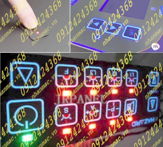 TDCP23- Tấm dán đồ họa che phủ mặt hiển thị phím bấm điều khiển thiết bị tích hợp các TN như đèn LED