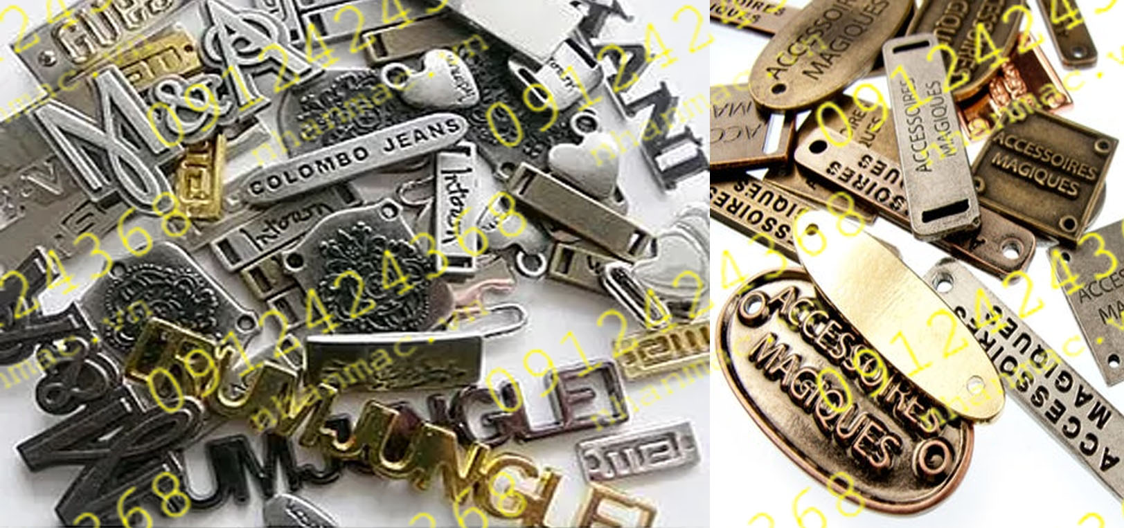 TDN27- Tem kim loại đúc nổi làm logo nhãn mác thời trang đồ da vali túi xách được THIÊN LƯƠNG cung cấp tới tay khách hàng