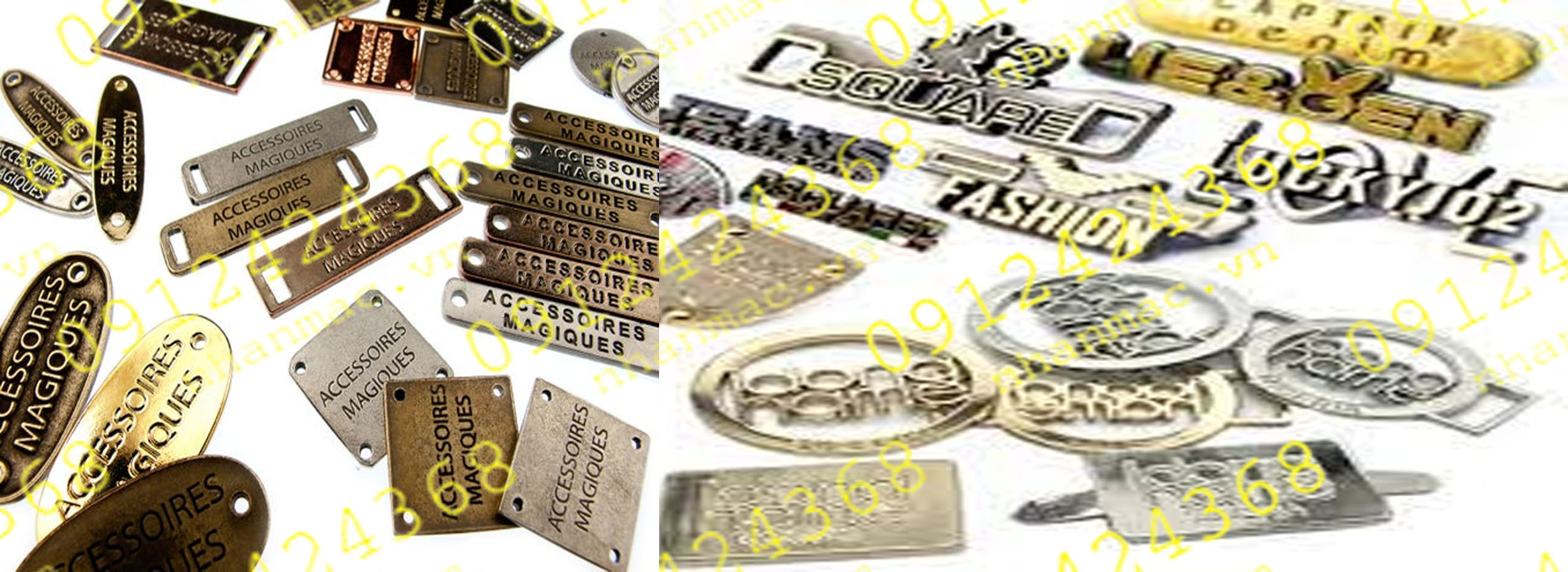 TDN29- Tem kim loại đúc nổi làm logo nhãn mác thời trang đồ da vali túi xách góp phần giúp cho các nhà sản xuất