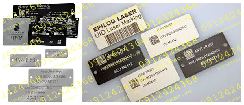 TLI17- Tem nhãn mác Logo inox đồng nhôm kim loại in khắc ăn mòn ép nổi  khắc Lazer