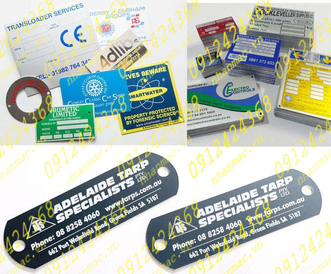 TLNM3- Tem kim loại làm logo nhãn mác máy móc động cơ cho biết nguồn gốc xuất xứ