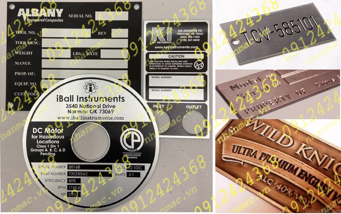 TLNM32- Tem kim loại làm logo nhãn mác máy móc động cơ sử dụng chất liệu cao cấp