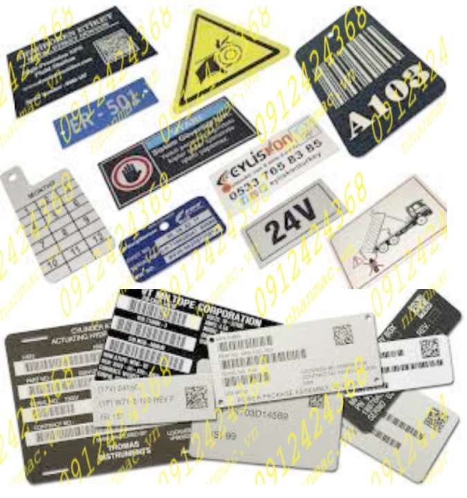 TLNM8- Tem kim loại làm logo nhãn mác máy móc động cơ cần được thiết kế kích thước