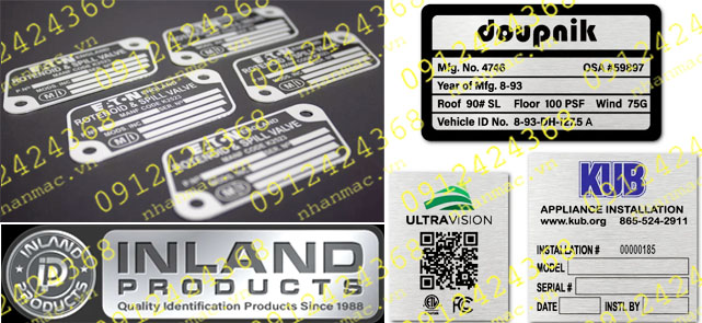 TNBD4-Tem nhãn mác Logo nhôm kim loại điêu khắc điện hóa