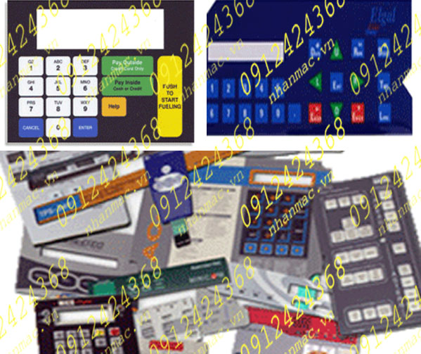 TNE21- Tem nhãn mác Decal nút nhấn nổi làm phím bấm bộ điều khiển máy móc thiết bị trong lLV in ấn