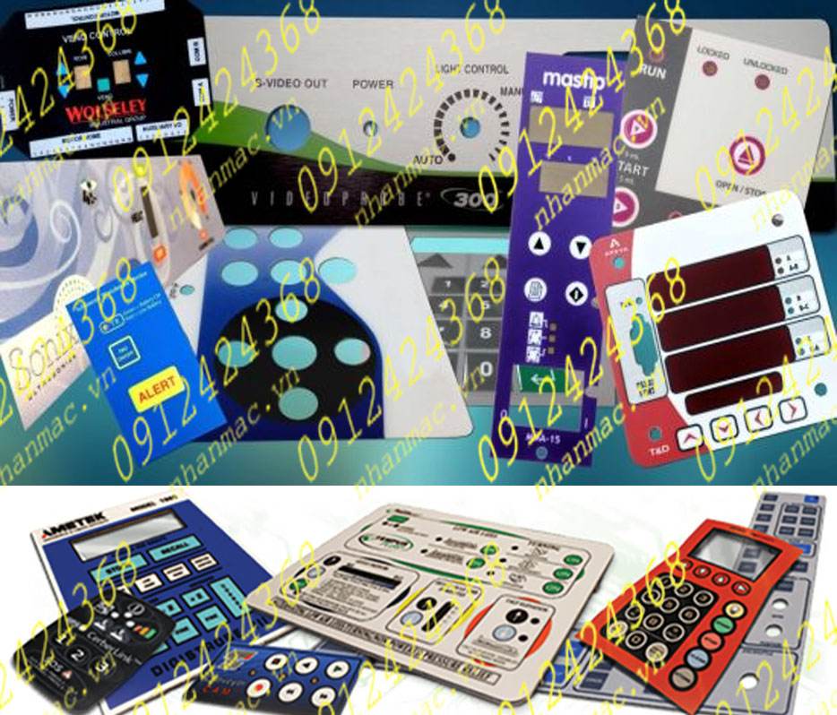 TNE4- Tem nhãn mác Decal nút nhấn nổi làm phím bấm bộ điều khiển máy móc thiết bị  nhiều nội dung