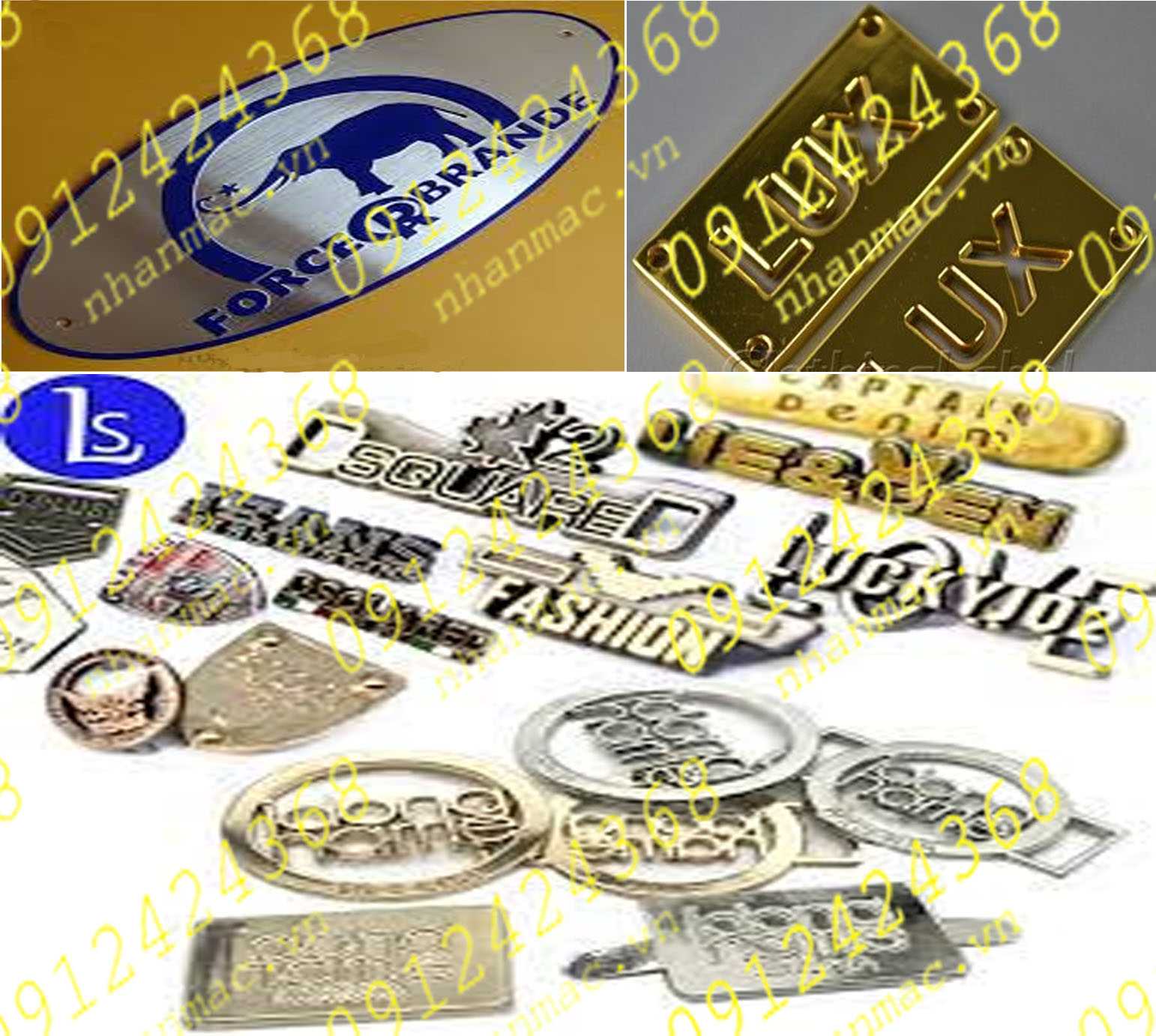 TNK2- Tem nhôm đồng inox kim loại làm nhãn mác Logo họa tiết dập chìm ép nổi thường có độ bền chịu đựng thời tiết rất cao-CP