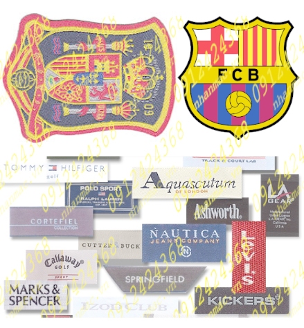 NSLV26 Nhãn Cotton Satin lụa vải in thêu dệt phù hiệu tem mác đồng phục áo quần được Thiên Lương TKMP